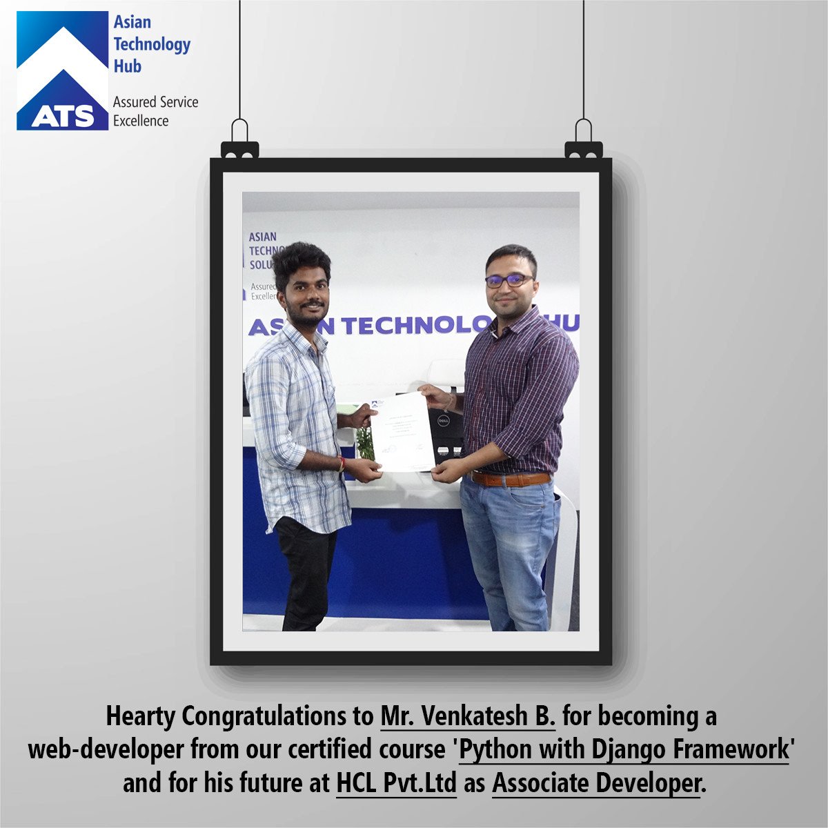 ATS_TechHub's tweet image. Leaving us and joining a new organization might be challenging, but if anyoneโs up for a challenge, itโs you. Best wishes for the future Mr. Venkatesh B for your new Job as #AssociateDeveloper
#Python #ATS #ATH