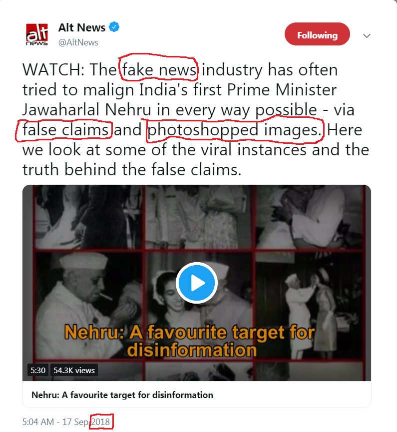 PradzWorLd's tweet photo. @axomnews421 @INCIndia #MissedOut on #FAKENEWS #Busted,by still #BLindLy falling for too much #BhaktsApp?
Or,part of #MaLpua #TroLLArmy that #purposefully runs #DisinformationCampaigns with #HateSpeech #FearMongering,still #Haunted_By_Nehru,to find a #FavouriteTarget in:-
"Sab #Nehru Ji Ki Wajah Se"?😏 https://t.co/nePb2moxnP