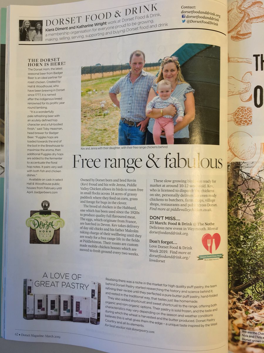 DorsetFoodDrink's tweet image. March's issue of @dorsetmag is here! Read about @Piddle_Chicken and @DorsetPastry, sample the latest seasonal beer from @Badgerales and of course get shouting #LoveDorset❤️🍗🥐