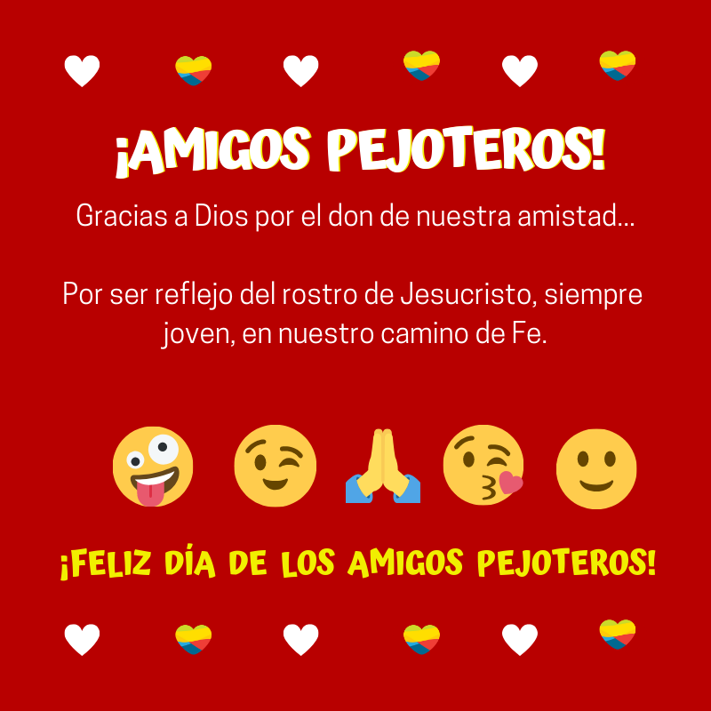 pjdponce's tweet photo. ¡Gracias a Dios por nuestros #AmigosPejoteros! Que el Señor nos conceda la alegría de vivir en su amistad, camino que nos lleva a la Santidad. #FelizDía https://t.co/hZAjNzOFIn