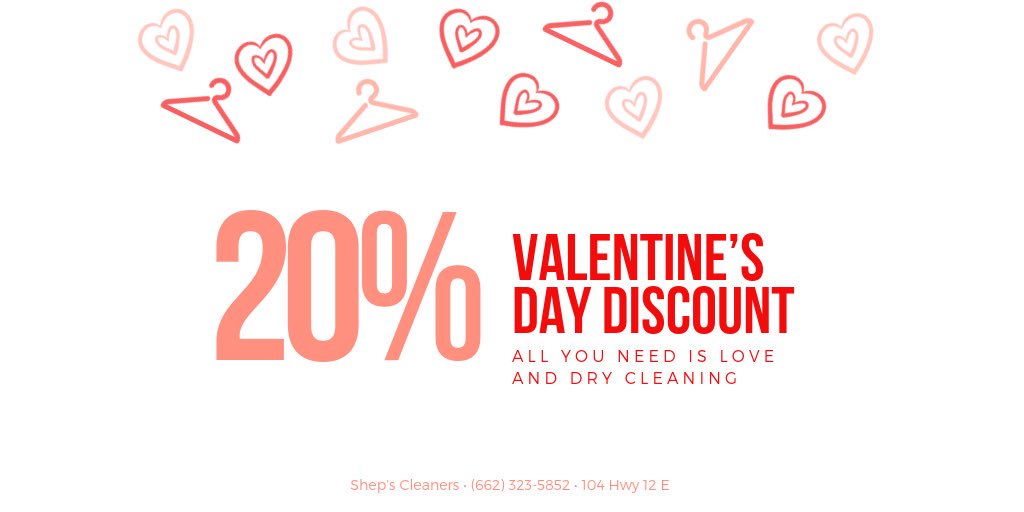 Happy #ValentinesDay! Come in today, show us you follow us, and receive 20% off your order!