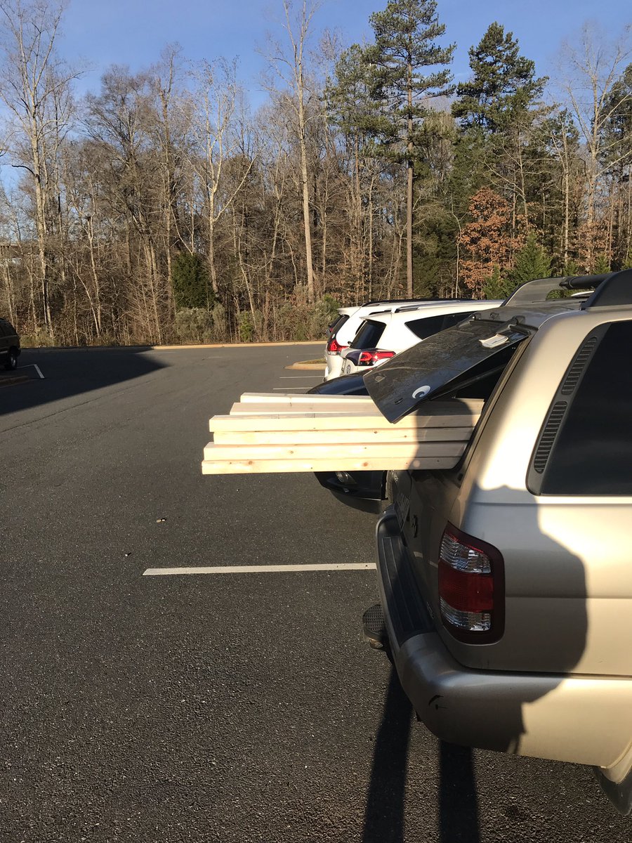 BeelsDaniel's tweet photo. You know it’s going to be a great day in woodworking club when there is a fresh delivery of 2x4s. #btmstechies https://t.co/LpRKAJENk9