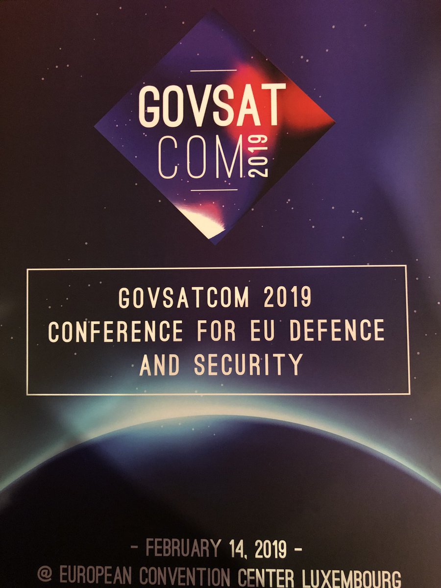 tomlux2's tweet photo. 🛰📡🚀GOVSATCOM 2019 Conference for EU #Defence and #Security 
#Govsat #EarthLabLuxembourg #TelespazioFrance #EarthObservation 🚀🛰📡 https://t.co/sXfuvhz5qA
