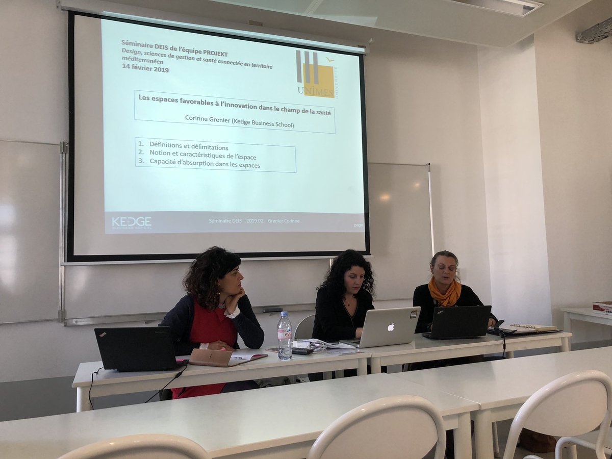 Corinne Grenier et Susana Paixao-Barradas au séminaire DEIS aujourd’hui ! On y parle de design,  sciences de gestion et santé connectée en territoire méditerranéen <a href="/projektunimes/">PROJEKT (EA 7447)</a> <a href="/MJCatoir/">Marie-Julie CATOIR</a> <a href="/unimesfr/">Nîmes Université</a>
