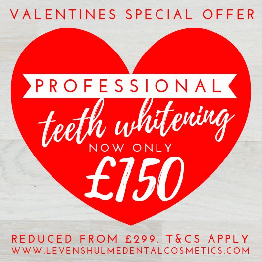 LevenshulmeDen2's tweet image. **Boutique whitening special offer only £150 @levenshulmeden2, original cost £299!** Offer starts on 14.02.19 and will run until the 28.02.19.
#boutiquewhitening #teamboutique #toothwhitening #straightwhiteteeth #smile #valentines2019 #levenshulme #didsbury #manchester #vday