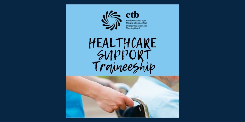 If you're living in South Donegal &amp; interested in a career in #healthcare support, apply for our next traineeship starting in March: bit.ly/2EcnUDN #GoFurtherWithDonegalETB
Co-funded by Gov of Irl &amp; <a href="/ESF_Ireland/">ESF Ireland</a> Prog for Employability, Inclusion &amp; Learning 2014-2020 🇮🇪🇪🇺