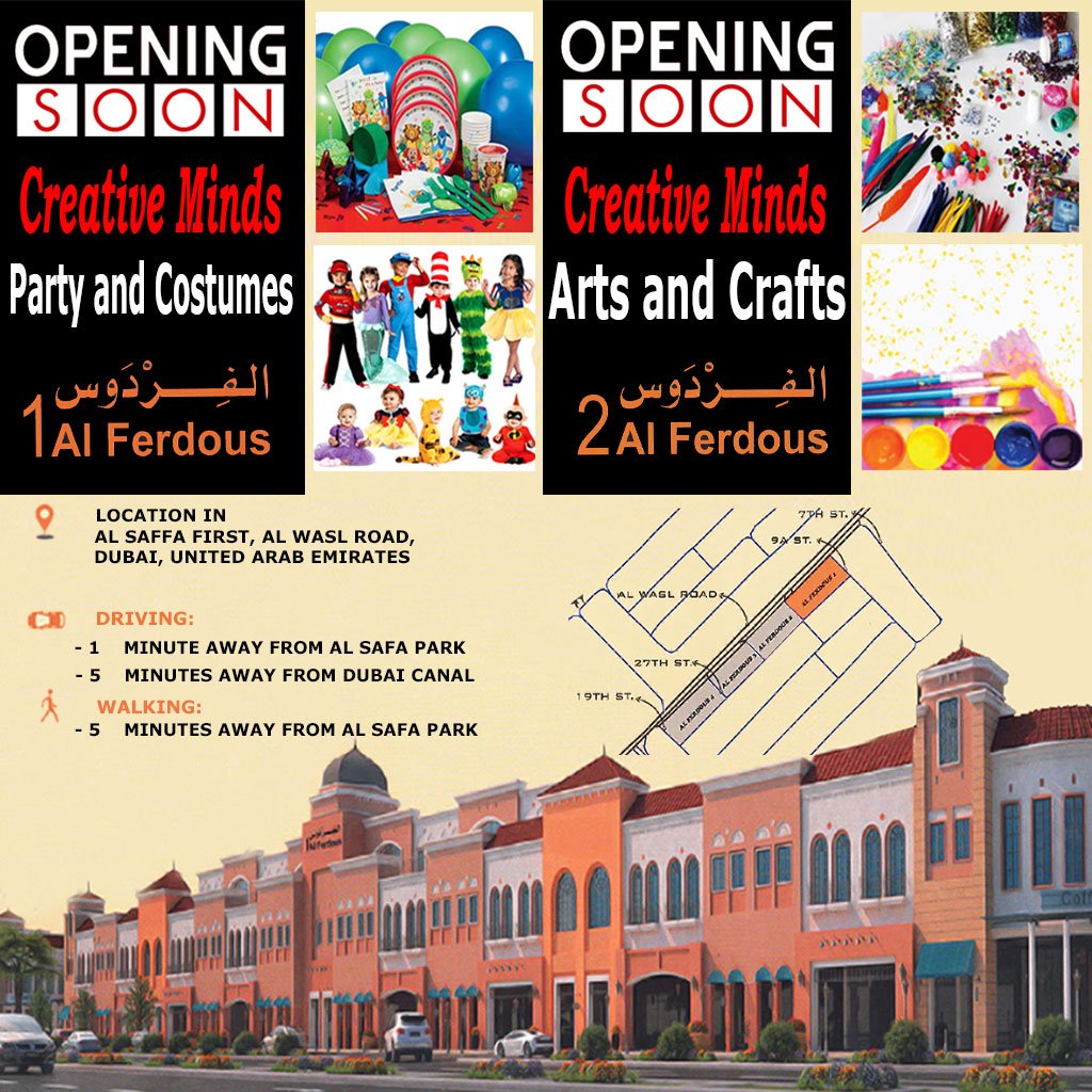 creativemindsae's tweet photo. We are delighted to announce that our new Creative Minds Showrooms will be opening soon at Al Ferdous Building 1 & 2. It is located in Al Saffa First, Al Wasl Road, Dubai, UAE... #creativeminds #openingsoon #new #showrooms #wherecreativitybegins #alferdous #building1&2 #mydubai https://t.co/3pwV4xL4ks