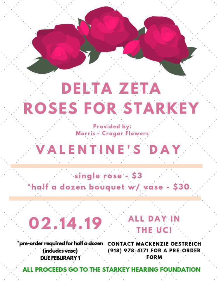 Don’t forget to stop by and pick up some “Roses for Starkey” from <a href="/DeltaZetaNSU/">Delta Zeta NSU</a> today in the UC! 💕🌹

✨ Single roses are only $3! ✨