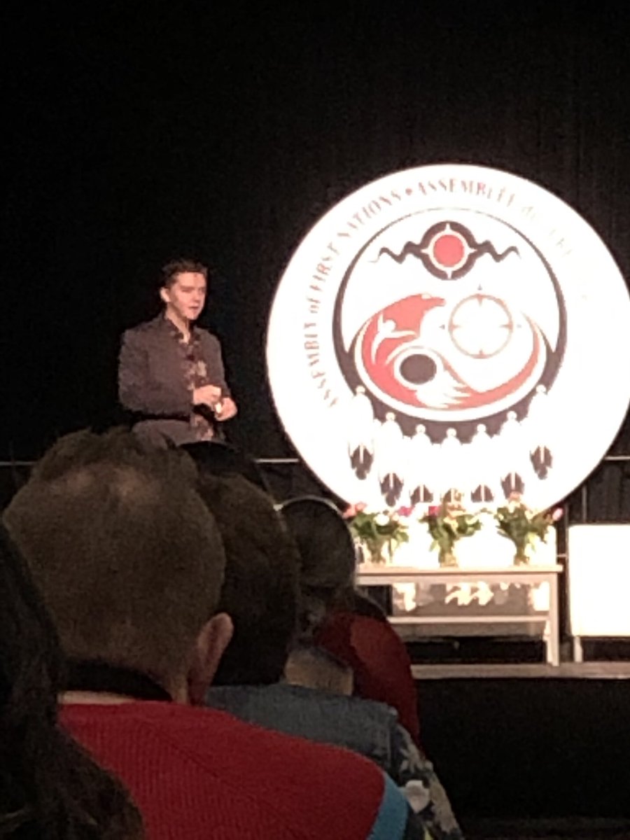 ydenny88's tweet photo. Aaron Prosper, Eskasoni Immersion Grad, giving the keynote address at #AFNEducation conference https://t.co/EQ5YbMVE3G