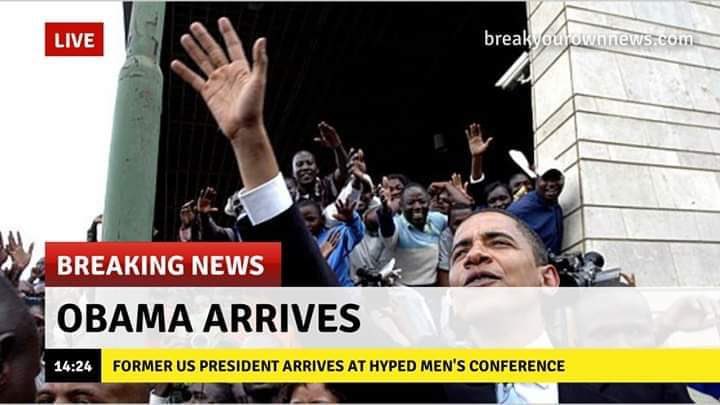 Wuod kogelo <a href="/BarackObama/">Barack Obama</a>  has arrived in the #mensconference19