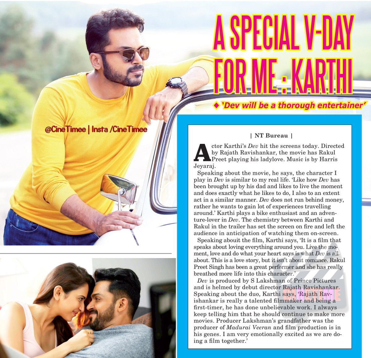 CineTimee's tweet image. A Special #ValentinesDay For Me : #Karthi - NT !
#DevFromToday ! #DevReview ! @Karthi_Offl !
#CineTimee !
