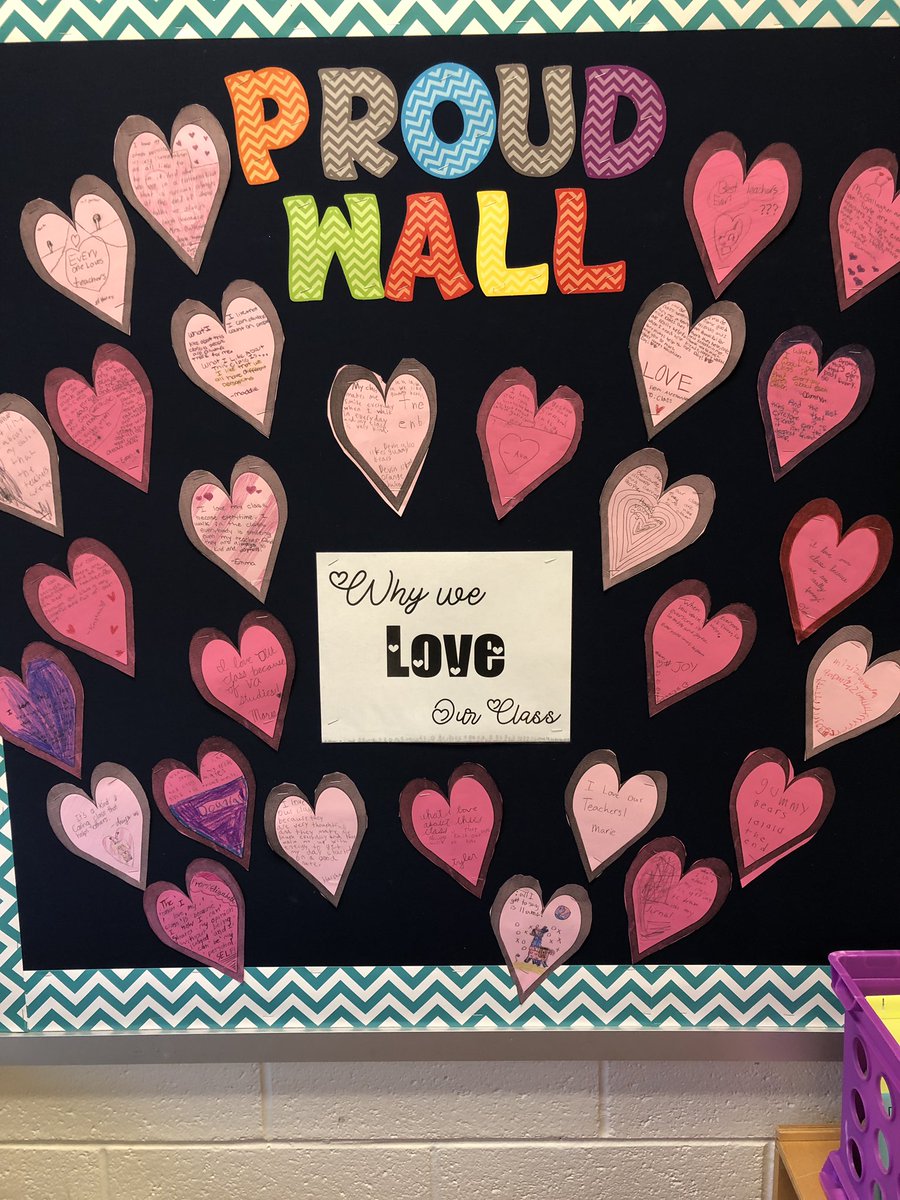 We transformed our proud wall into a wall full of love for Valentine’s Day! We all wrote reasons why we love our class. I love how much they love each other! <a href="/SeldensLanding/">seldens.landing.es</a> #ValentinesDay2019 #SLES