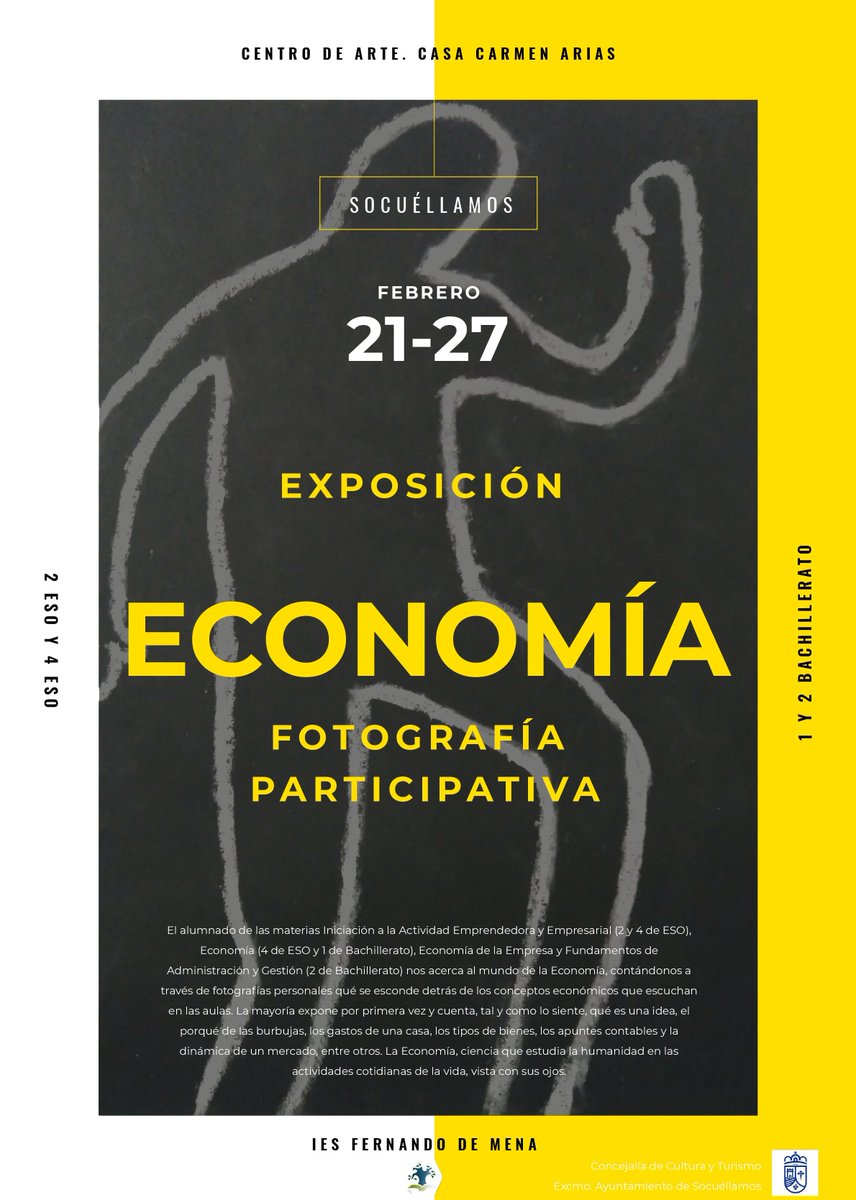 LOS ALUMNOS DEL INSTITUTO FERNANDO DE MENA OFRECEN SU VISIÓN DE LA ECONOMÍA A TRAVÉS DE UNA MUESTRA FOTOGRÁFICA
facebook.com/ayuntamiento.s…