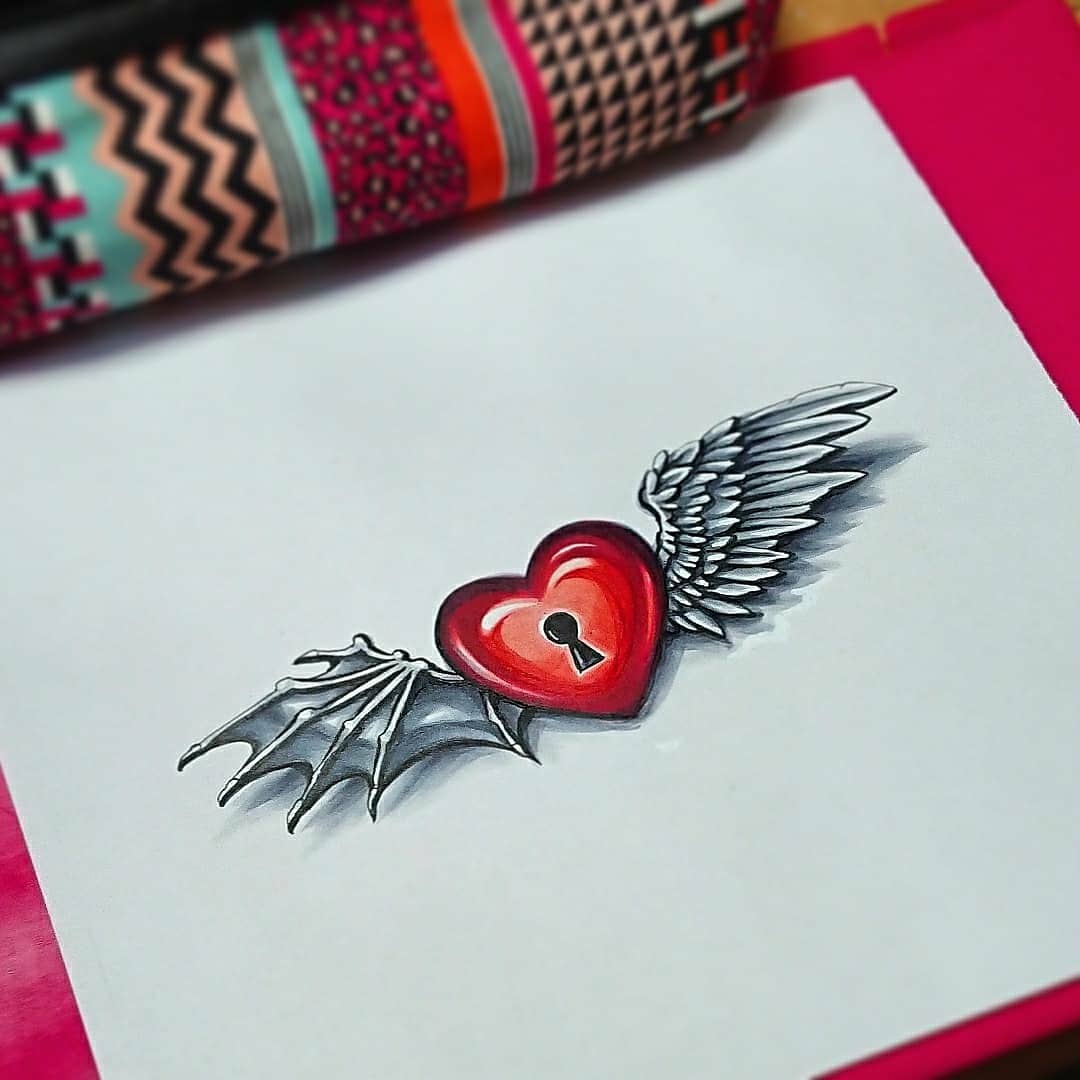 Konomi 在 Twitter 上 Girls Tattoo 下絵です 天使の羽根が不動の人気です かわいい感じやかっこいい感じ いろんな 羽根が描けるようにと思っています タトゥー ガールズタトゥー デザイン 羽 羽根 天使 悪魔 ハート レタリング 栃木県 スキン