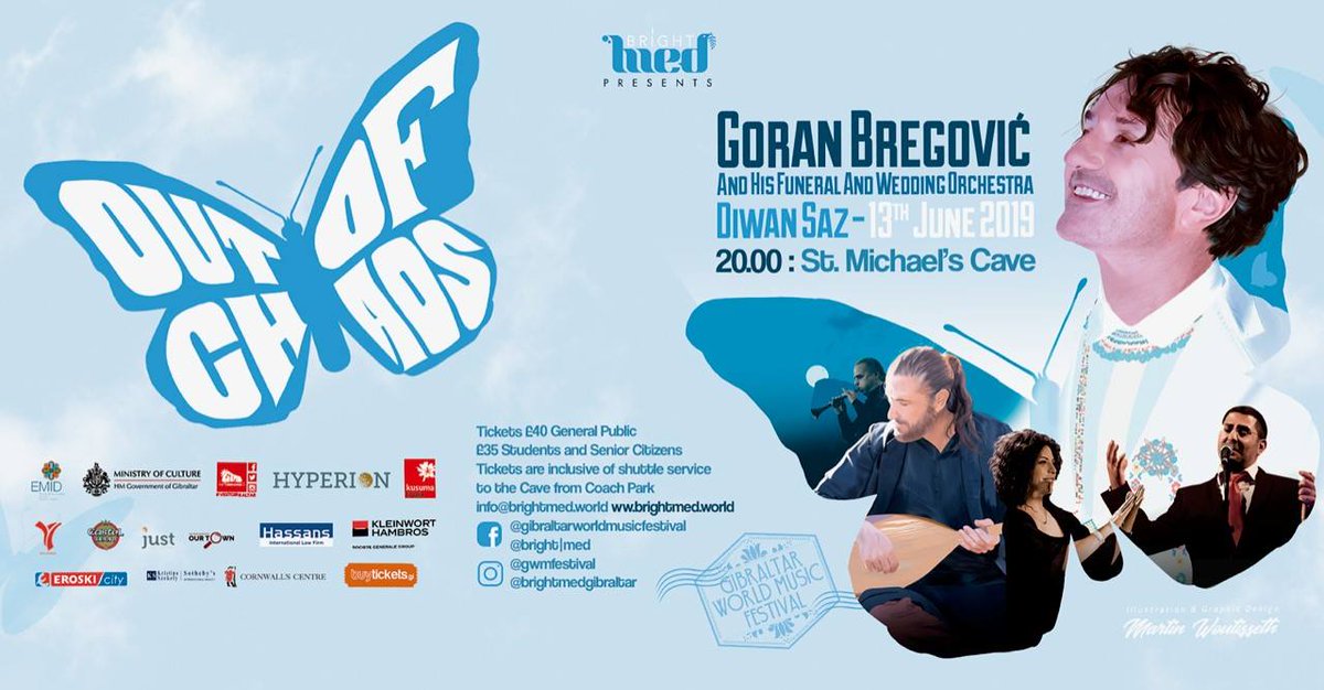 Tickets on sale now! Hurry Up as they sell out quickly! @GoranBregovicTW and @DiwanSaz at #StMichaelsCave on 13th of June! #GWMF2019 #BrightMed #OutOfChaos buytickets.gi/events/gibralt…