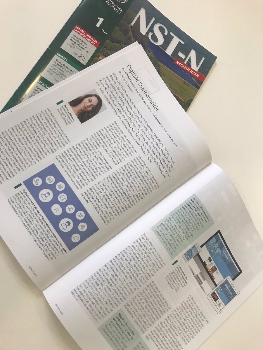 Typedance's tweet photo. Theresa von der @IDStiftung erzählt etwas über „Digitale Stadtidentität“ durch Plattformen in der Fachzeitschrift des Niedersächsischen Städtetag - #digitalisierung #stadtmarketing #stadtidentität #digipolis @hliebe #niedersachsen https://t.co/ErRc8jJRb0