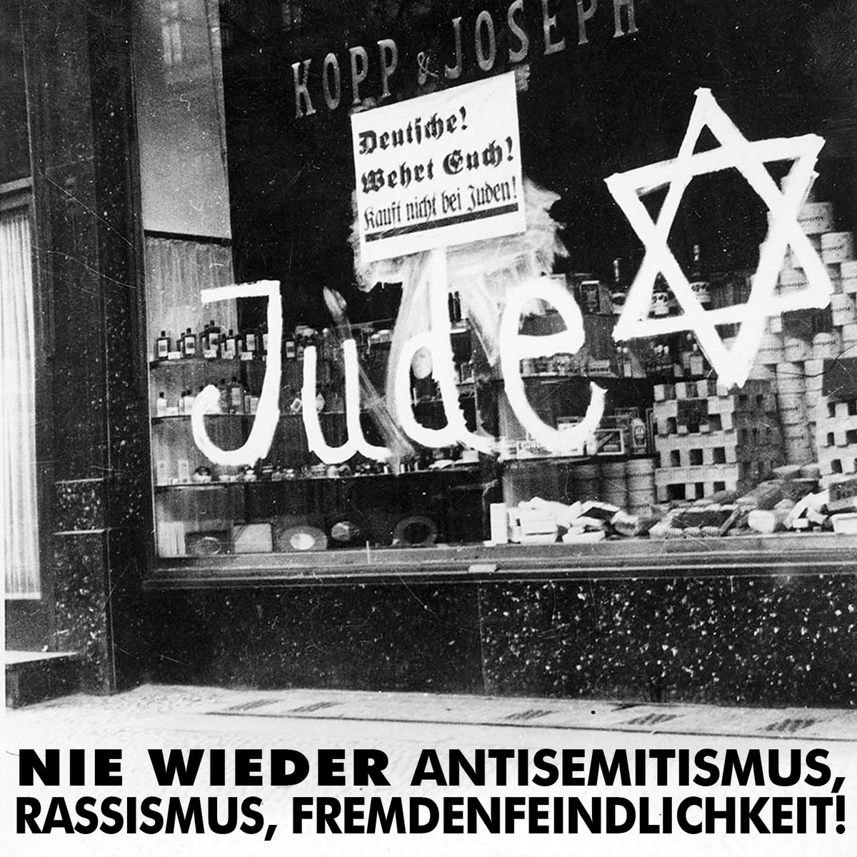 ... im Februar 1933 begann die erste Welle antijüdischer Ausgrenzungsmaßnahmen im nationalsozialistischen Deutschland. 10 Jahre später endete das in Verfolgung, Deportation und der industriellen Vernichtung von über 6 Millionen Menschen.  #NoAntisemitism #NoRascism #NoHate