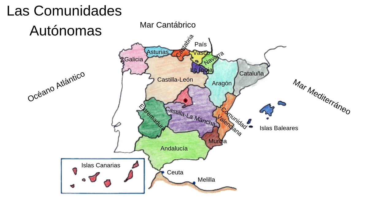 EliaZapico's tweet photo. Las #ComunidadesAutónomas #ApuntesVisuales #esquema para 4º de #Primaria #madreTEL #adaptando https://t.co/7RGpsolQVm
