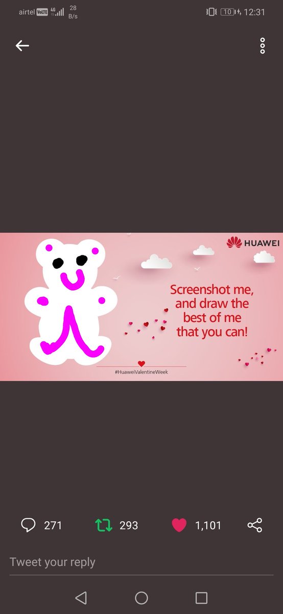 vivid_vidhya's tweet photo. @HuaweiIndia Here's my version of teddy! #TeddyDay #HuaweiValentineWeek @nishugyan @Laxmi59035721 @imsameer_12 https://t.co/fCS8nongzG