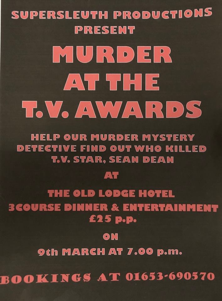 A murder mystery night set in the world of National Television Awards.
3-course meal and entertainment.
To book call 01653 690570 or email info@theoldlodgemalton.co.uk 
#murdermystery #maltonfoods #entertainment #eventnight #joinus #theater #canyousolvethemurder