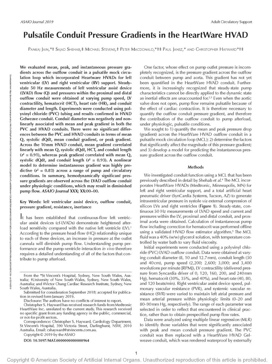 asaiojournal's tweet image. #OnlineFirst Pulsatile Conduit Pressure Gradients in the HeartWare HVAD  ow.ly/ywp530nHDEz 
@SVHSydney @UNSW @VictorChangInst 

#LVAD #pulsatility