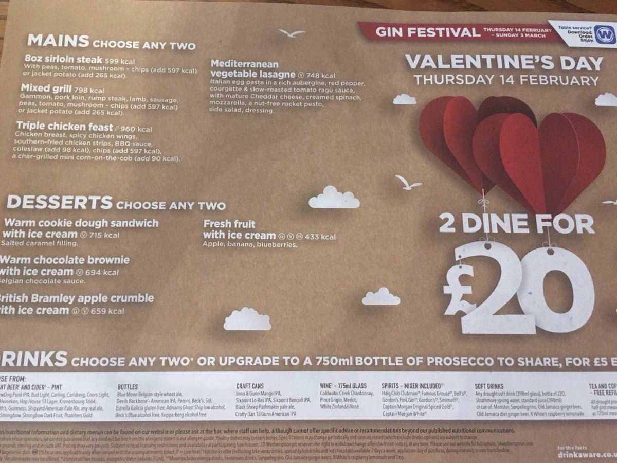 Where’s the vegan option on the Valentine’s menu, Tim? Do you think vegans can’t get romantic partners? @Wetherspoon__UK  #vegan #veganwarrior #angryvegan #brexit