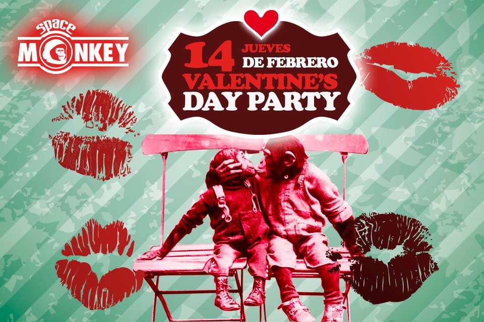 SpaceMonkeyMad's tweet photo. Esta noche Valentine´s Day Party a partir de las 23.00h en Space Monkey Club!! Una fiesta llena corazones y nuestros Monkey-Cupidos para celebrar el día del amor bailando sin parar sobre la pista de Space Monkey Club!! https://t.co/gAHSfMM8UX