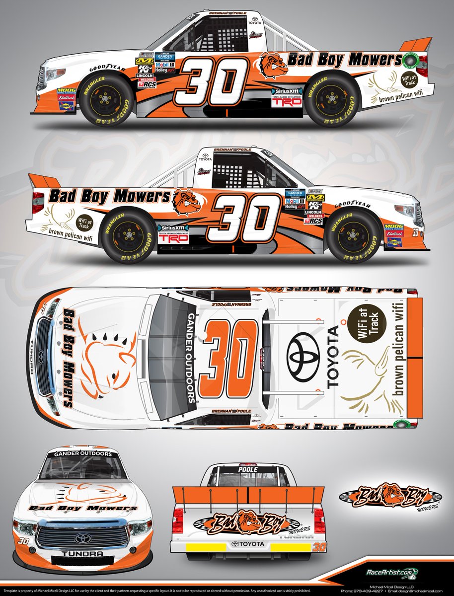 brownpelwifi's tweet photo. We're sponsoring Brennan Poole's #30 truck at the Daytona 500 NASCAR Gander Outdoors Truck Series Race. Setting up WiFi at Track today!  #Daytona #Daytonaweek#NGTS #TimetoCharge #EventWiFi #BrownPelicanWiFi #WiFiAtTrack https://t.co/PC7wtKFSet