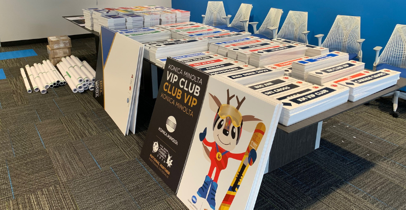 KonicaMinoltaCA's tweet photo. Konica Minolta printed posters, directional signage, cards, booklets, and much more for the Canada Games. All printed material was produced on Konica Minolta’s wide range of advanced digital equipment. - Canada Games begins tomorrow! https://t.co/YGm3EOkfSA