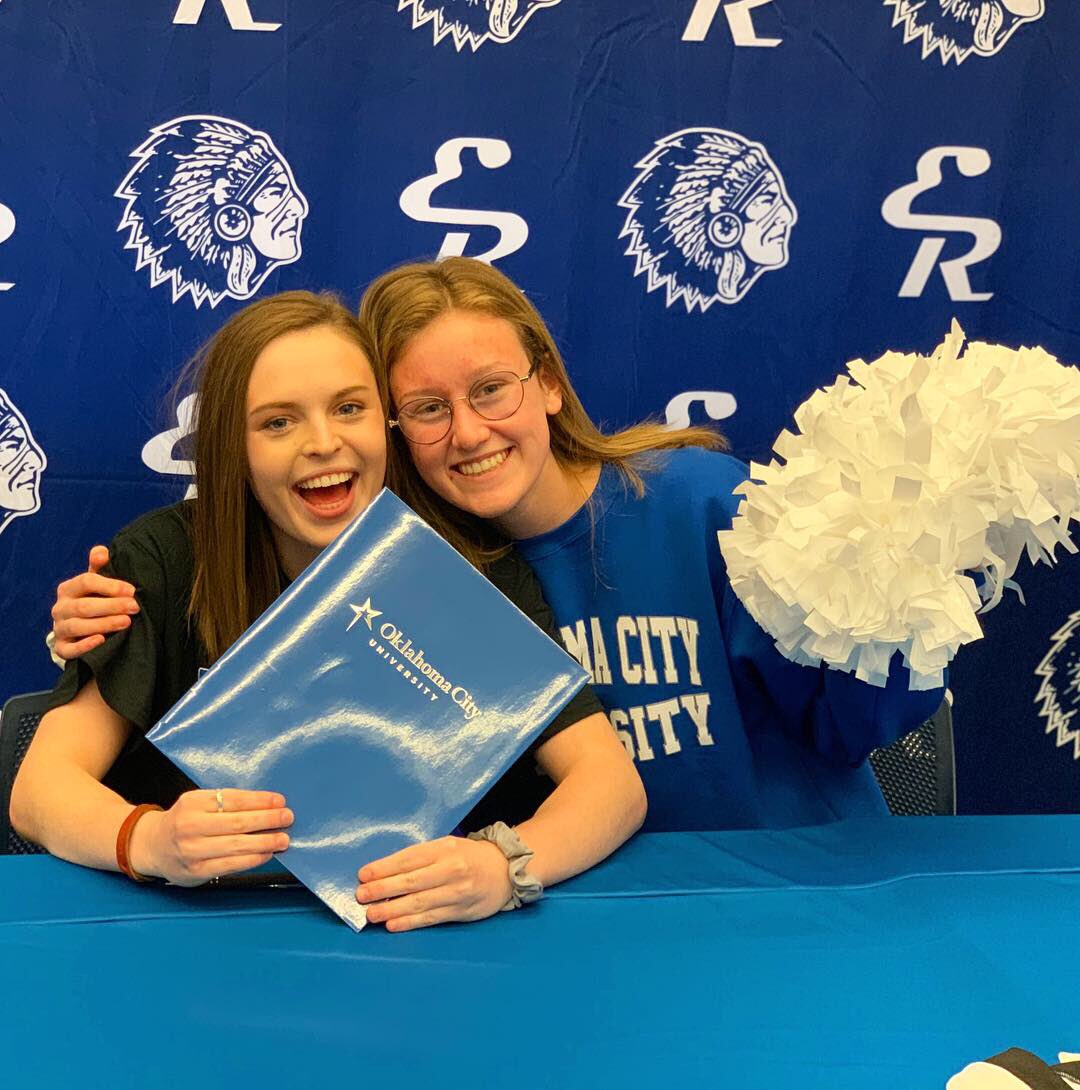 peyxrae's tweet photo. I’m so excited to say I will be furthering my education at Oklahoma City University where I’ll get to continue to cheer my heart out and become the best star I can be!💙🌟🖤 https://t.co/R29xKriydn