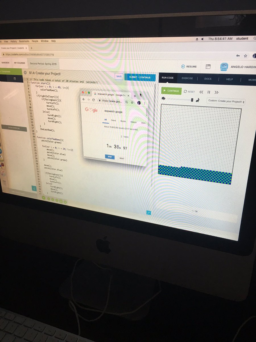 cgarrison5526's tweet image. Before and After. Ss are challenging their checkerboard limits on @codehs #psmsProgramming #coding #studentlife @VITALK12