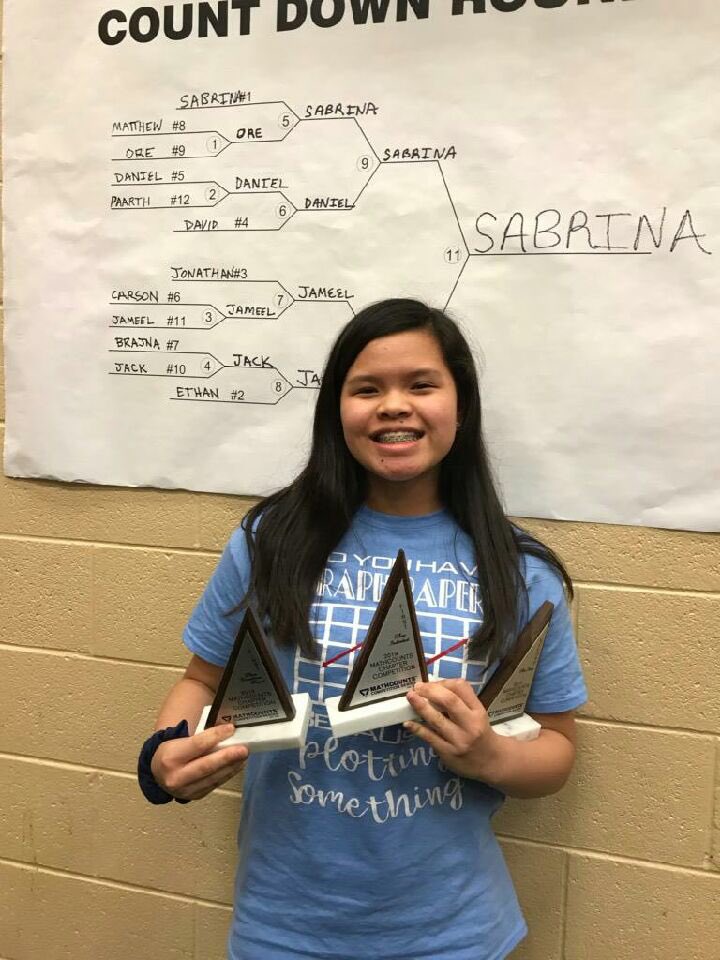 HTMSCobb's tweet photo. The HTMS Math Team competed at the 2019 Georgia MATHCOUNTS regional competition on February 9 at Marietta HS. They finished 2nd overall, and Sabrina won the individual competition & the countdown speed round! @CobbSchools #htmspride https://t.co/e2ixHuRkUT