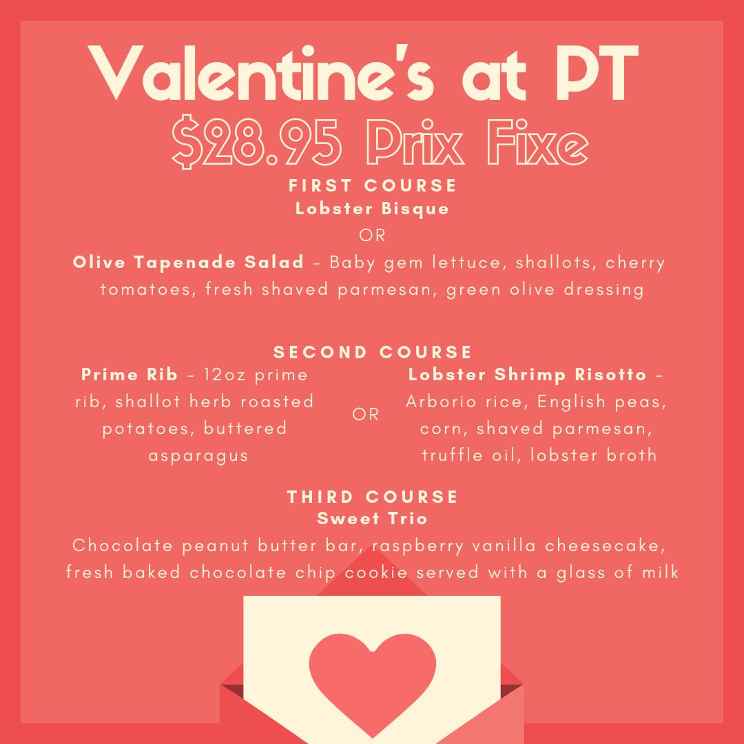 Things we're loving this Valentine's Day: you beautiful people, our awesome staff and our delicious three course Valentine's menu that includes a complimentary beverage for just $28.95. What are you waiting for? Skip the reservation chaos and come on in!