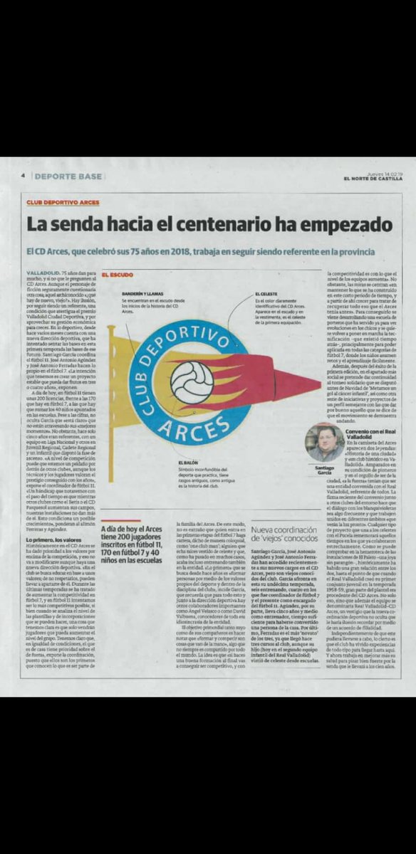 cdarces_oficial's tweet photo. 📢📢📢Agradecimiento al diario @nortecastilla por la mención extensa que han realizado sobre nuestro Club el @cdarces. 
Con sus 75  años a sus espaldas el Club sigue gozando de SALUD, ILUSION, HUMILDAD  y ESFUERZO de todos los que integramos el CLUB para hacer fácil lo difícil. https://t.co/0Hbbl2jnO0