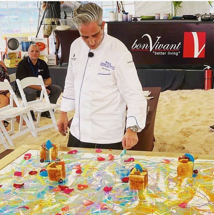 LIvePlatingOnAnIsland....during @CaymanCookout @RitzCarlton 
#caymancookout #caymancookoutofficial #boardplatingbyybl #yblinc #yannbernardlejard #food #art #cuisine #chef #artist #french #gastronomie #taste #color #foodie #foodtrend #plating #bahrain
📸  @TheTravelDiaries