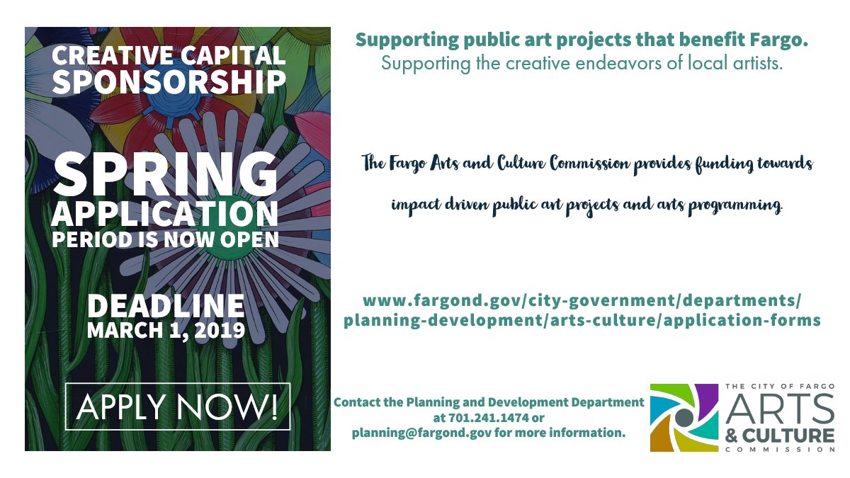Deadline is March 1st. Get those applications in! #supportlocalartists #publicart #arteducation #arts