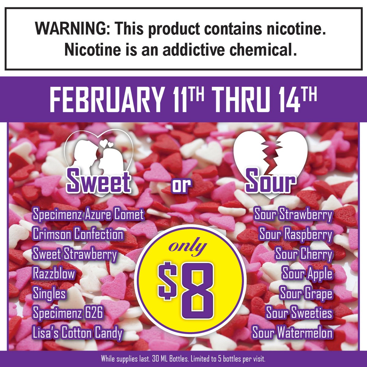 DFWvapor's tweet photo. #LastChance to grab select #Eliquids including several #Premiums at $8. We have 14 hand picked flavors ranging from #Sweet to #Sour. Swing by one of our 7 #Texas locations or shop online today!
#DFWVapor #Vaping #Vape π¬βοΈ https://t.co/7ZunPUVmjL