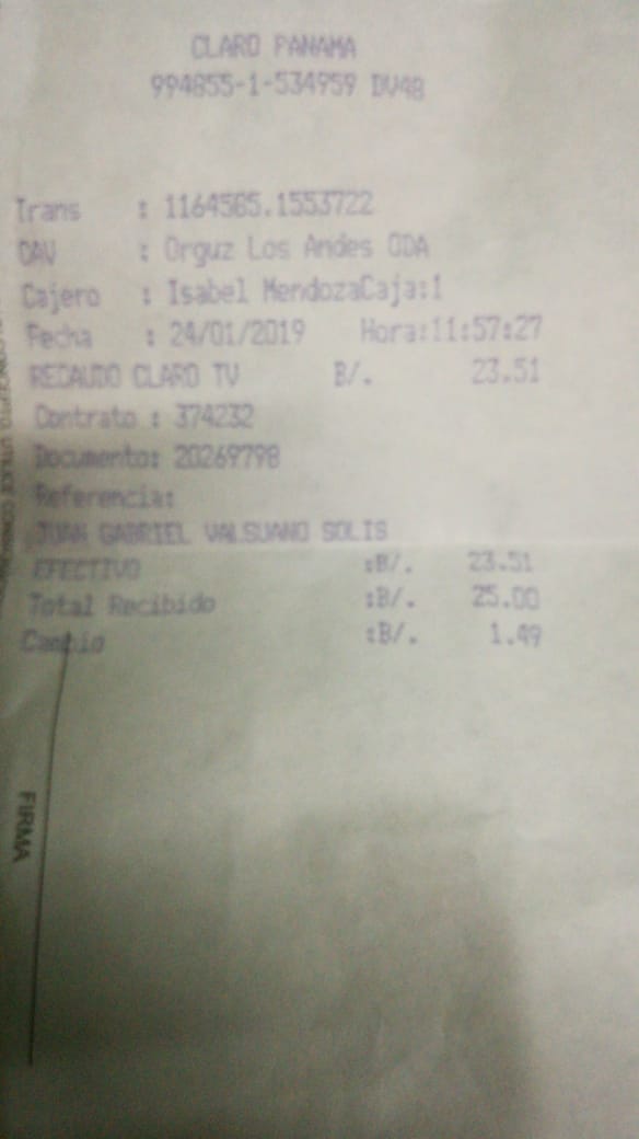 Vjimenez261's tweet photo. @ClaroPanama @AsepPanama @tvnnoticias asi como cuando claro tv te ve la cara se cancela mes corriente tv el 24 enero y lo suspende 14 febrero https://t.co/rVVBweX53I