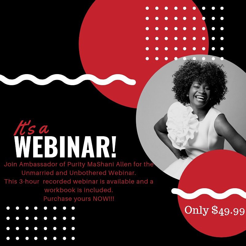 MaShaniAllen's tweet photo. In case you missed it, the recording of the Live Unmarried &amp; Unbothered Webinar with @MaShaniAllen Allen is now available with PowerPoint Presentation and Workbook.
https://t.co/664fqdHzar
#UandU2019 #UandUBook #Webinars #Purity #Empower #Single #Holiness #Abstinence #Holywood https://t.co/Njy6uBvzFX