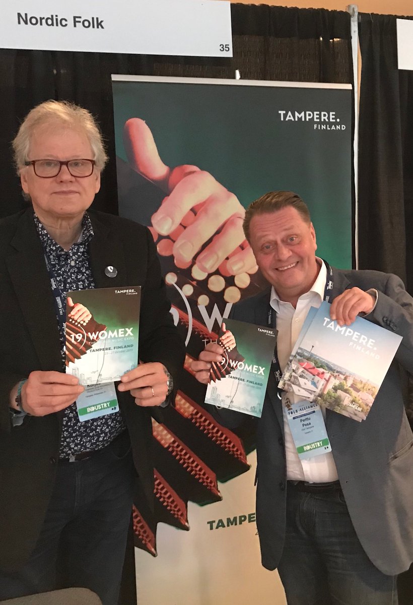 World Music Expo #womex19 is going to be held in #Tampere #Finland from 23rd to 27th October.
It’s Great to boost this expo in a #folkalliance meeting in Canada together with other #Nordic nations.

⁦<a href="/tapiokorjus/">Tapio Korjus</a>⁩