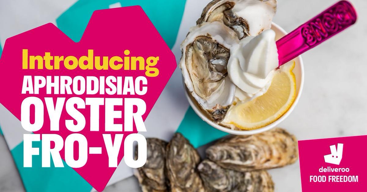 Move over, Casanova! We've teamed up with @ifancyasnog to bring you the world's first ever oyster fro-yo.🍦🐚
Score your aphrodisiac-enhancing treat this #ValentinesDay, exclusively on Deliveroo.❤️ https://foodscene.deliveroo.co.uk/food-trends/oyster-fro-yo.html …