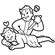 FalloutCascadia's tweet photo. Happy Valentine's Day from all of us at Fallout: Cascadia! 

Did you know that we're bringing back all four flirt perks? With a good chunk of our Big Six/major NPCs and ALL of our companions romanceable, romance is certainly in the air in the Pacific Wasteland. 🥰 https://t.co/cOyu67reE9