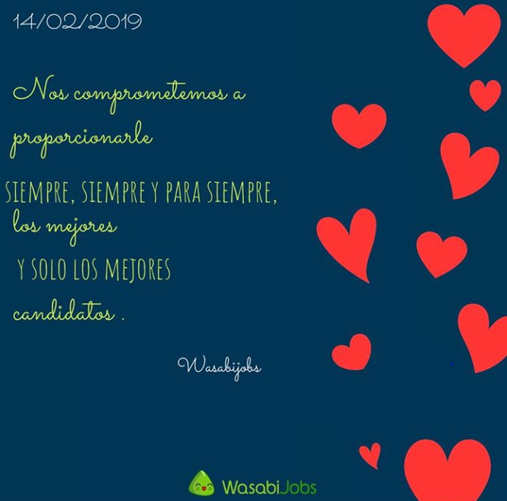WasabiJobs's tweet photo. ¡Desde @WasabiJobs  os deseamos un feliz San Valentín❤️!
@recursoshumanos @SanValentin https://t.co/VnY7L2E6Vc