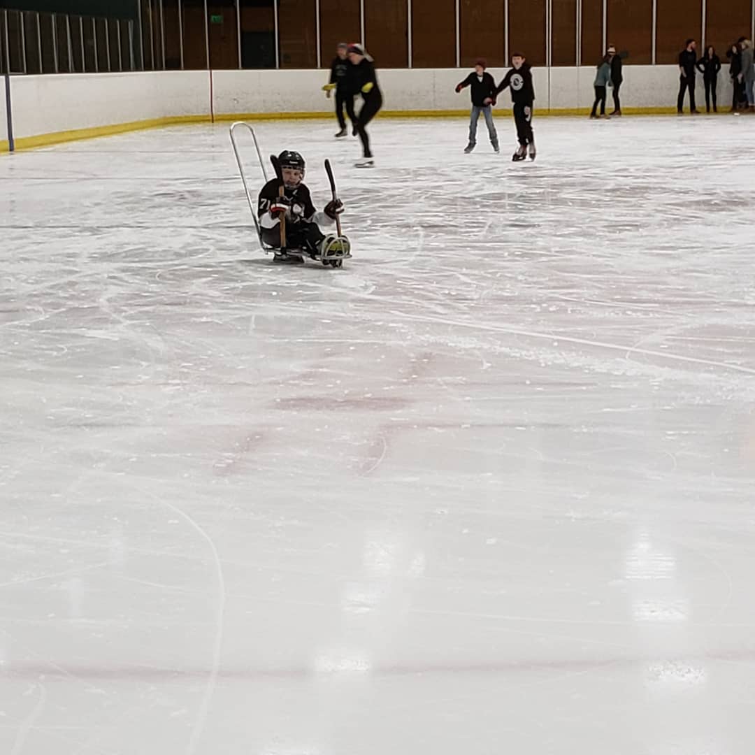 Hockey_NF_Mom's tweet photo. Ice skating field trip with T's class #imwithTravis #seetheability #adaptiverec #AdaptiveNation #EndNF https://t.co/uIanlTKU8b