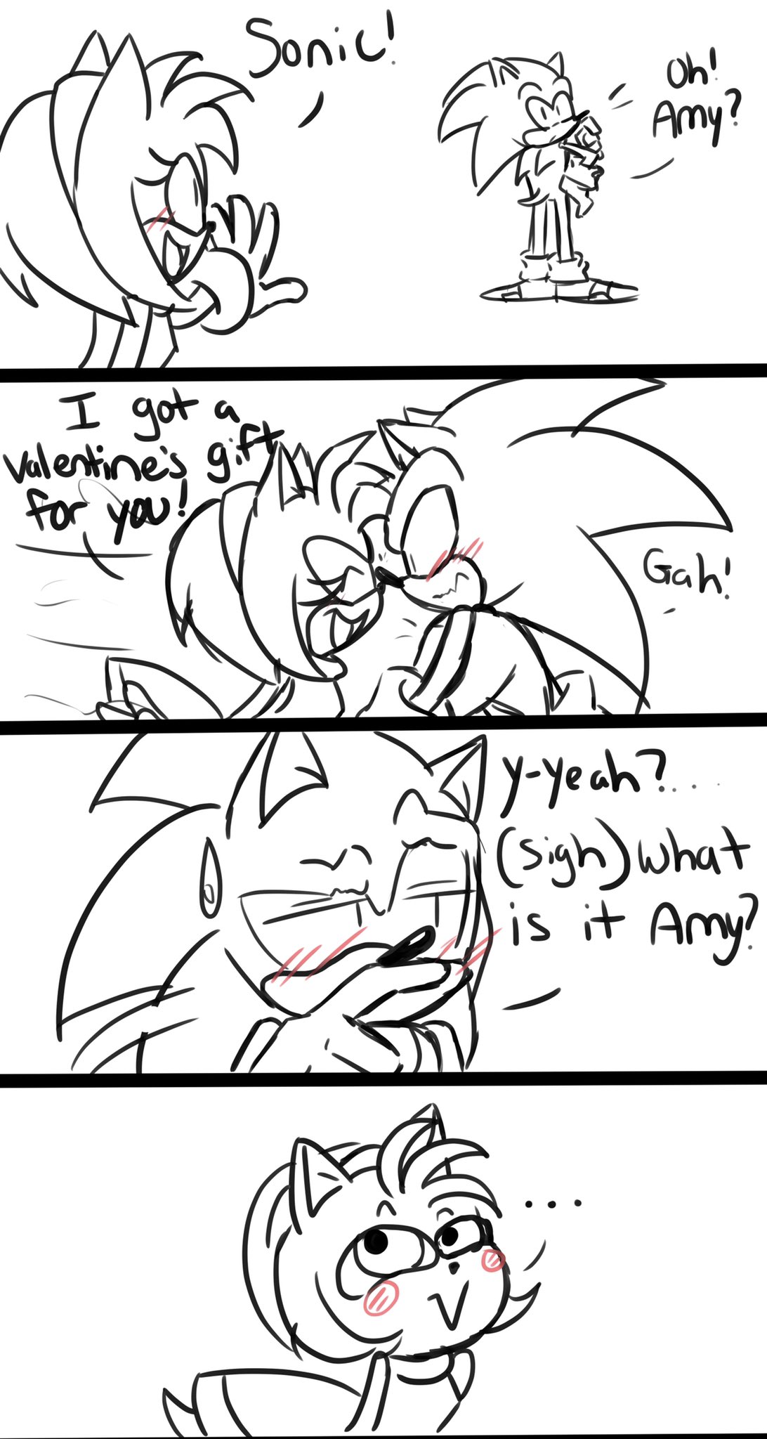 Hey, Happy Valentine's Day, Amy!” Sonic x Amy Art