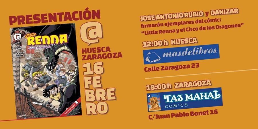 tajmahalcomics's tweet photo. El sábado os invitamos a la presentación del tercer número de #littlerenna #elcircodelosdragones con nuestros amigos de #aftercomic! Vendrán los autores José Antonio Rubio y Dani Zarzuelo y David Daza como maestro de ceremonias! #notelopuedesperder #presentacionyfirmas https://t.co/T9GBv67wE6