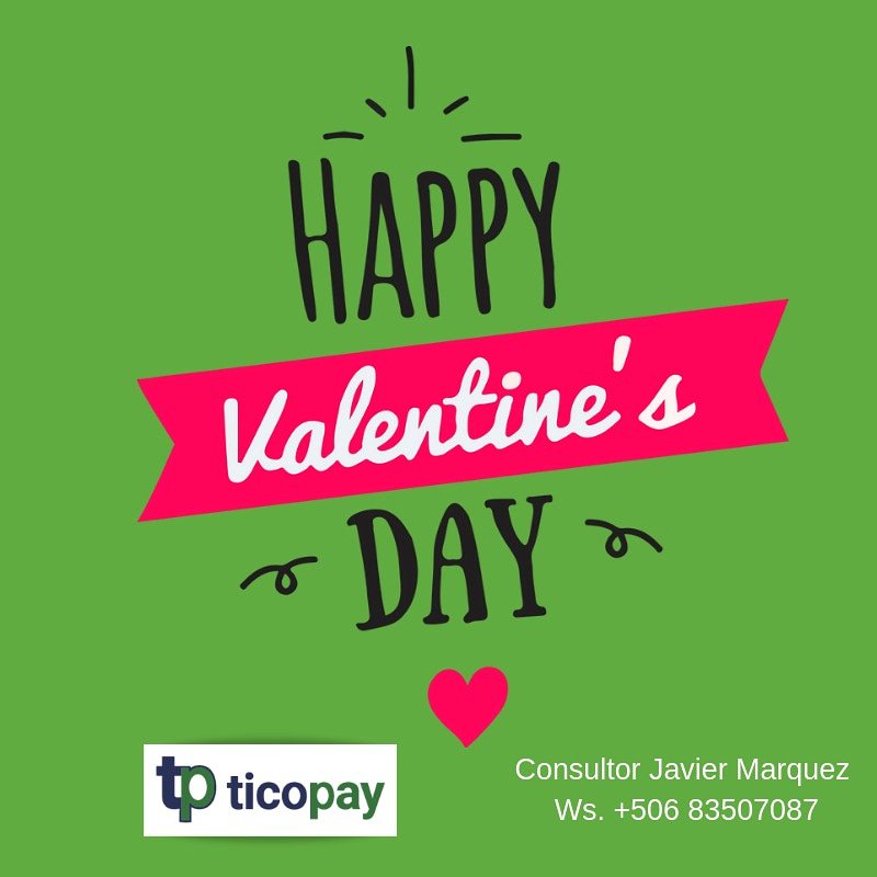 En nombre de #Ticopay y mi persona les deseamos un Feliz día del Amor y la Amistad!!! 
#FelizJueves #14Feb #FacturaciónElectrónica #EmprendedoresCostaRica #costarica #CostaRica #ticos