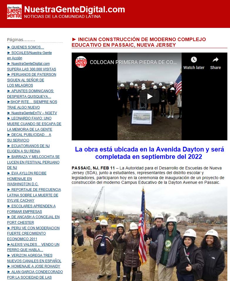 NewJerseySDA's tweet image. Puede leer el artículo completo de NuestraGente Digital, sobre la colocación de la primera Piedra del Complejo Educativo de la Avenida Dayton en la ciudad de Passaic, aquí (View the full NuestraGente Digital article here): bit.ly/2GH4pVz