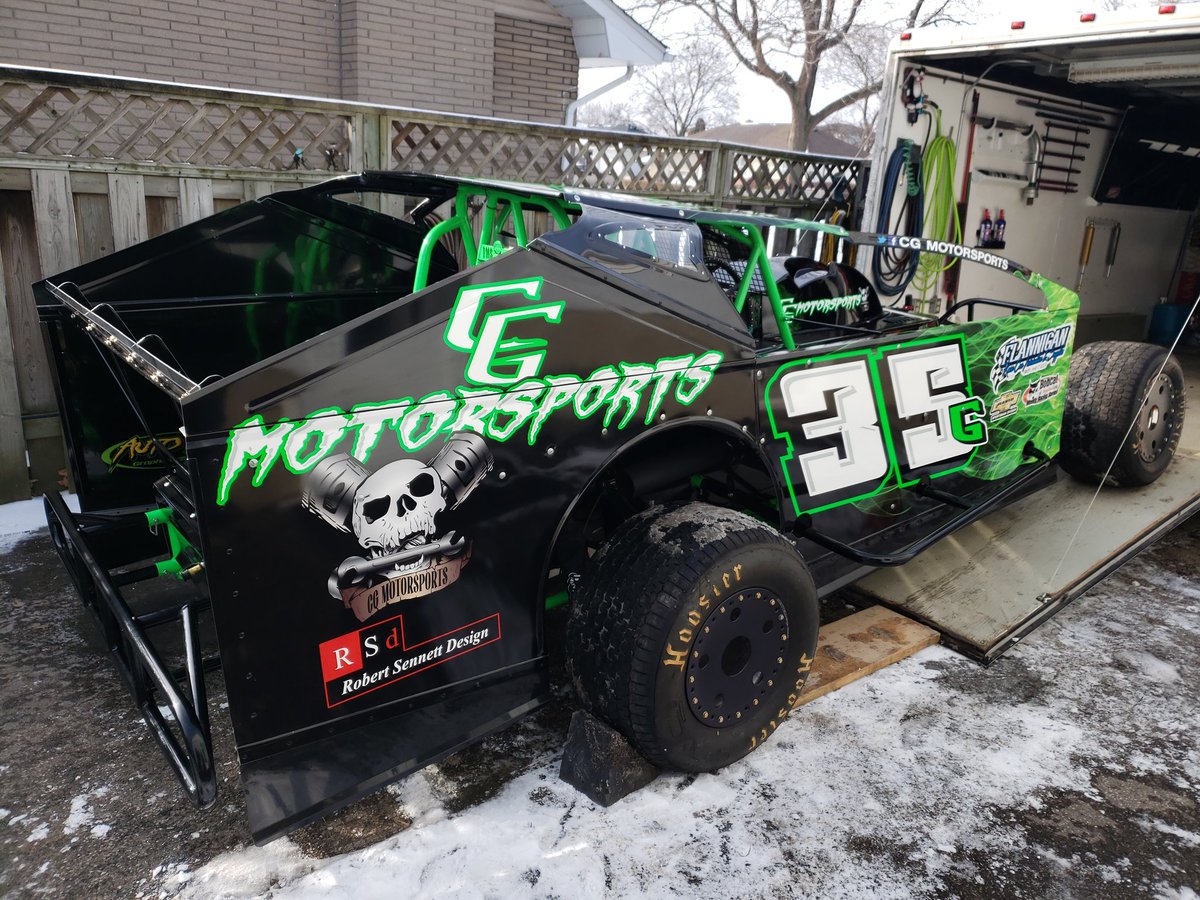 CGmotorsports35's tweet photo. Here she is!! The Flannigan Race Car Fab outlaw car ☠🔥 thanks to @autofxgraphics for doing such an amazing job looks so good kocked it out of the park https://t.co/Dwl80Qrkoe