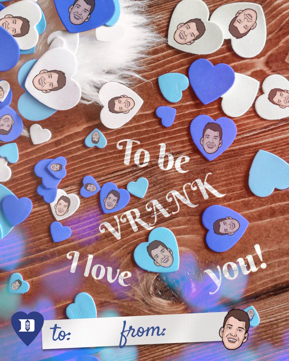 DukeMBB's tweet photo. Hi,

You’re The GOAT! And I’ve got my ZI-ON you. To be Vrank, I love you and I’ll always come back for you! 

Happy Valentine’s Day! 💙💙💙💙

💙,
🏀🏀🏀😈😈😈

#StayCrazie https://t.co/obf2RuMppj